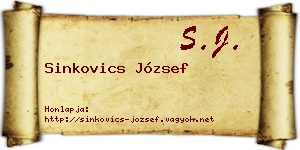 Sinkovics József névjegykártya