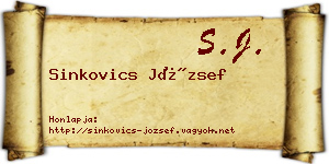 Sinkovics József névjegykártya