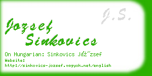 jozsef sinkovics business card